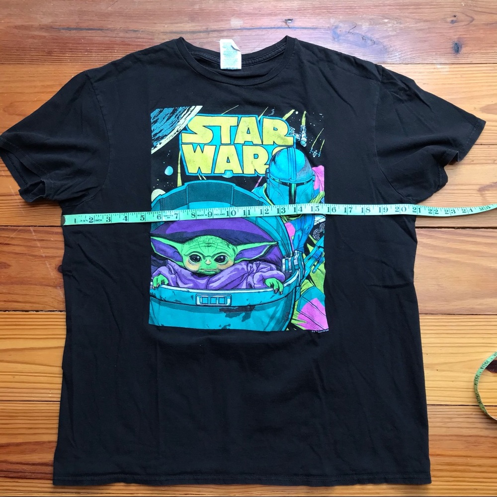 Delta Soft Black Star Wars Mandolorian Tee, EUC, L - Picture 6 of 11